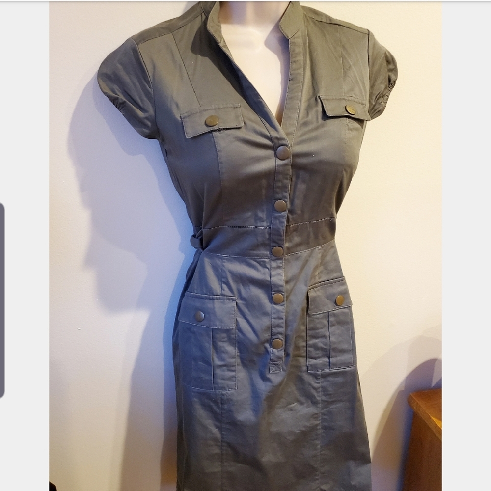 Fitted Army Green Pencil Dress